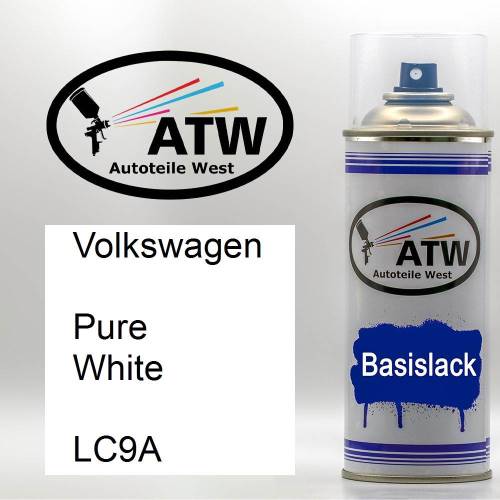 Volkswagen, Pure White, LC9A: 400ml Sprühdose, von ATW Autoteile West.